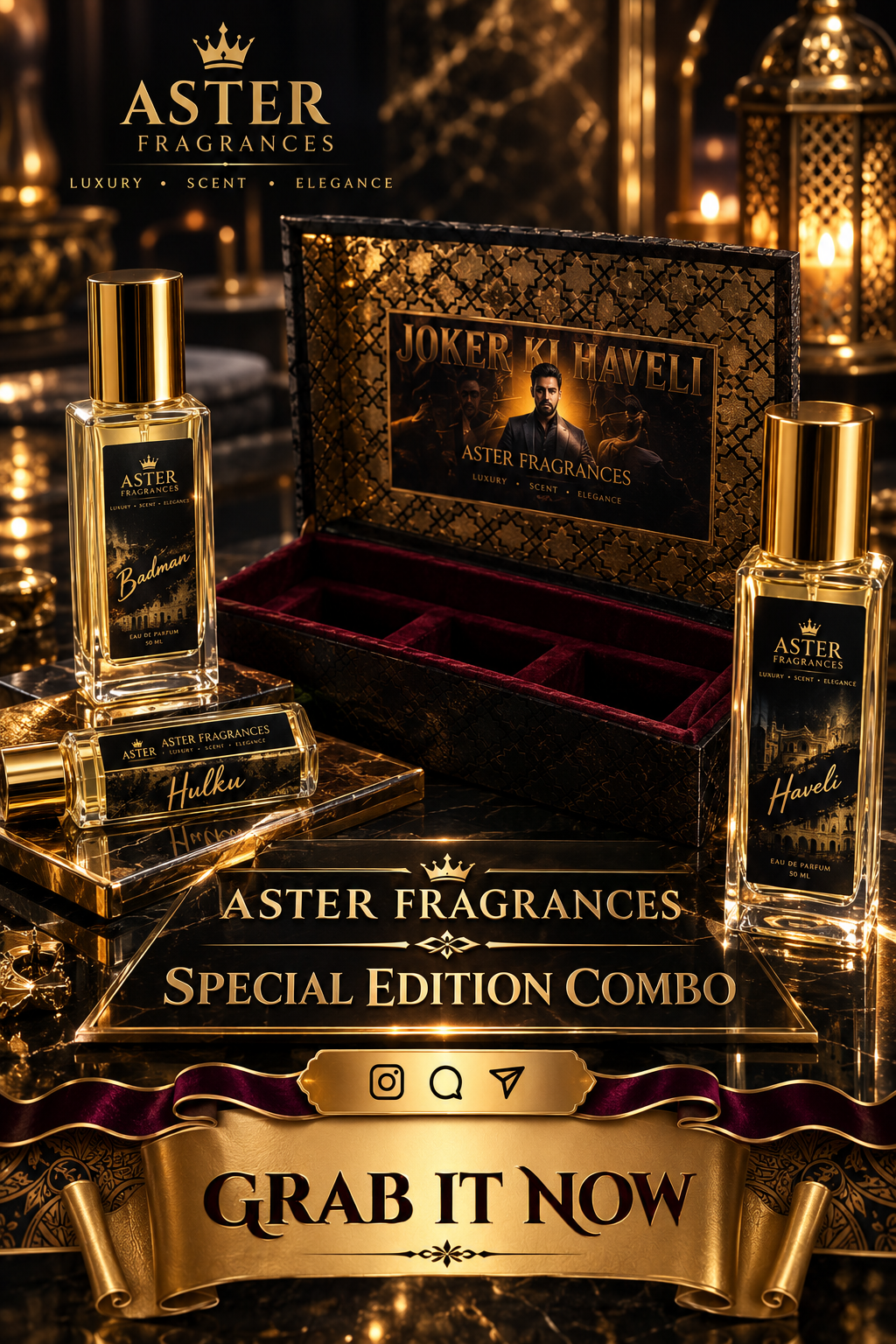 JOKER KI HAVELI  SPECIAL  (PACK OF 3)  HAVELI, BALMAIN, HALKU  (20 ML EACH)